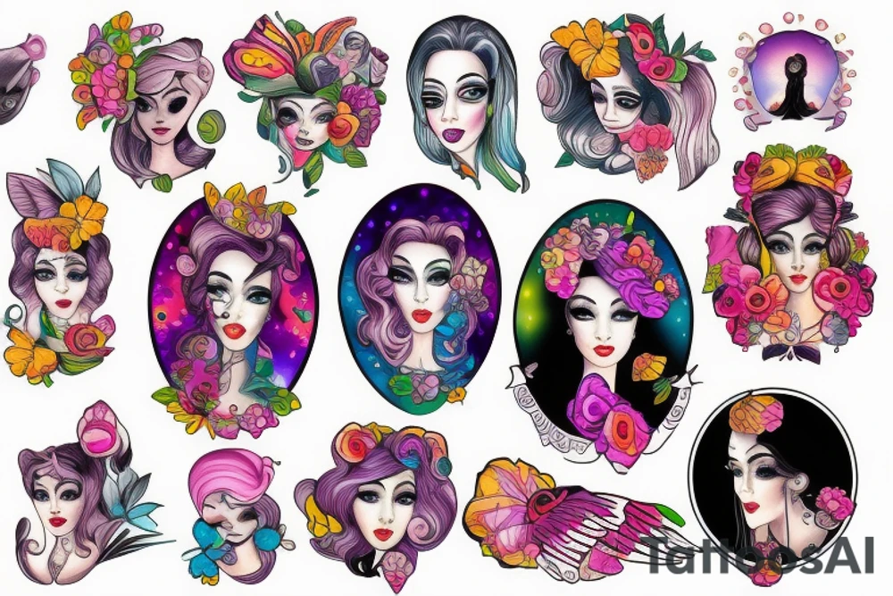 Female cameo tattoo idea