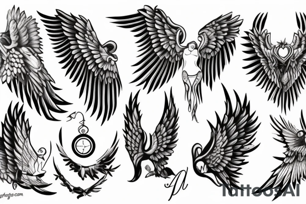 The word Ruby with wings tattoo idea