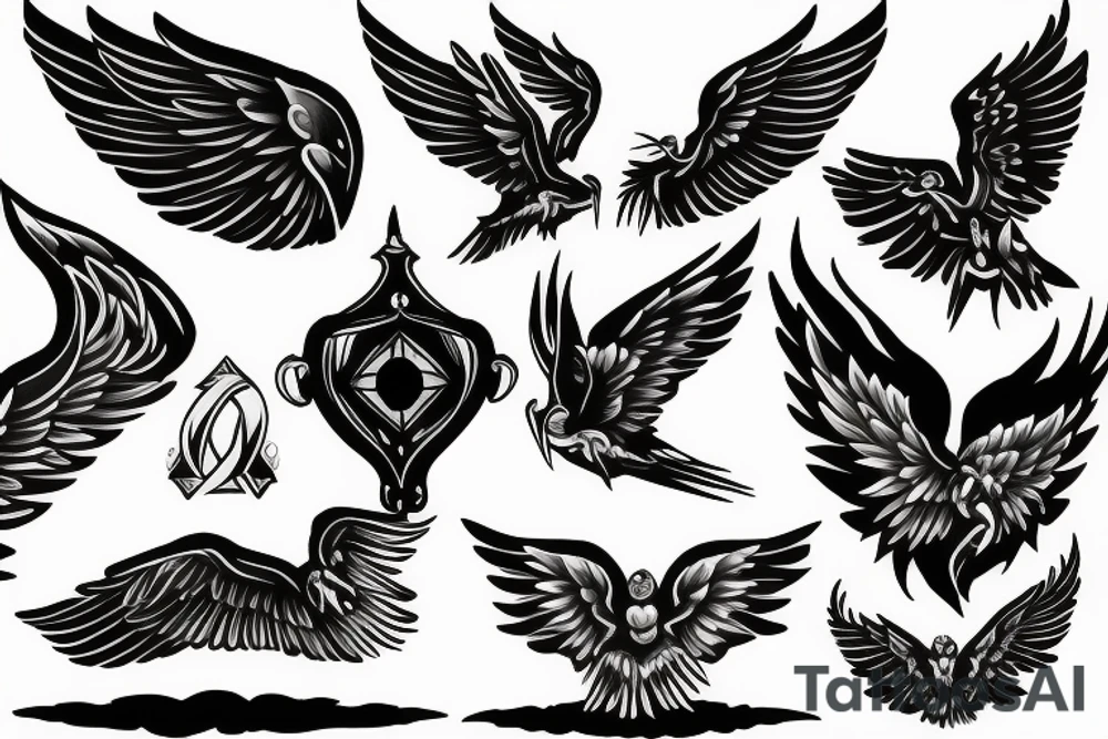 The word Ruby with wings tattoo idea