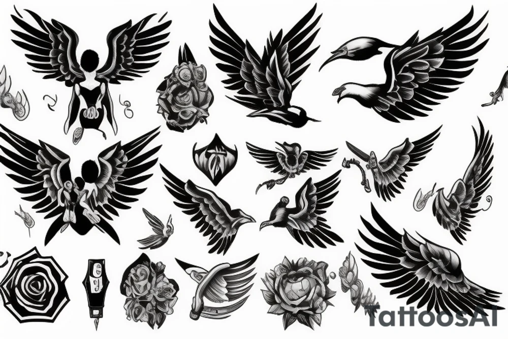 The word Ruby with wings tattoo idea