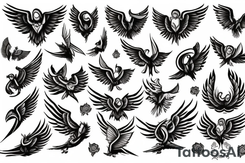 The word Ruby with wings tattoo idea