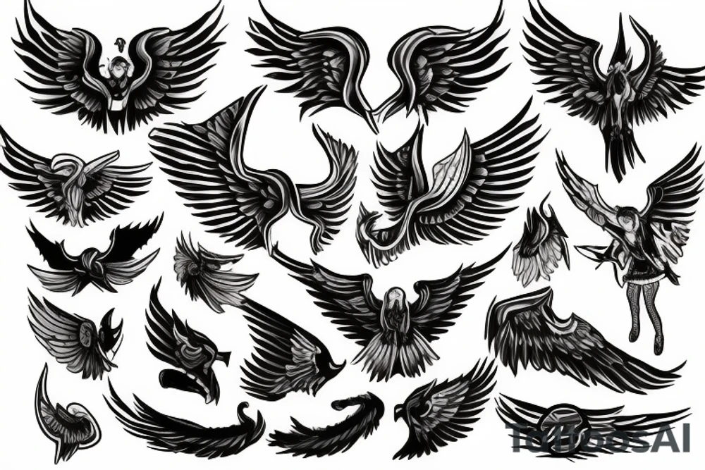 The word Ruby with wings tattoo idea