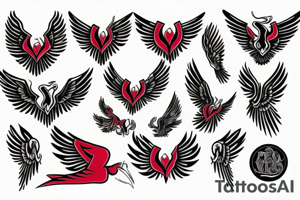 The word Ruby with wings tattoo idea