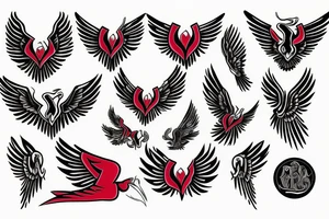 The word Ruby with wings tattoo idea