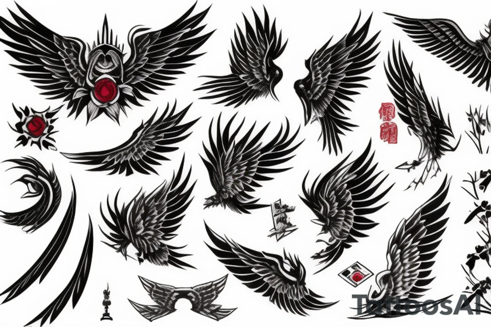 The word Ruby with wings tattoo idea