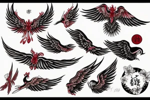 The word Ruby with wings tattoo idea
