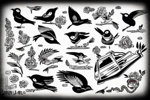 A bird driving a tank tattoo idea