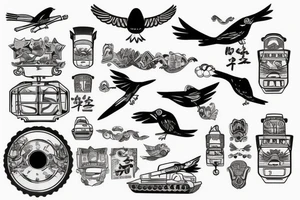 A bird driving a tank tattoo idea