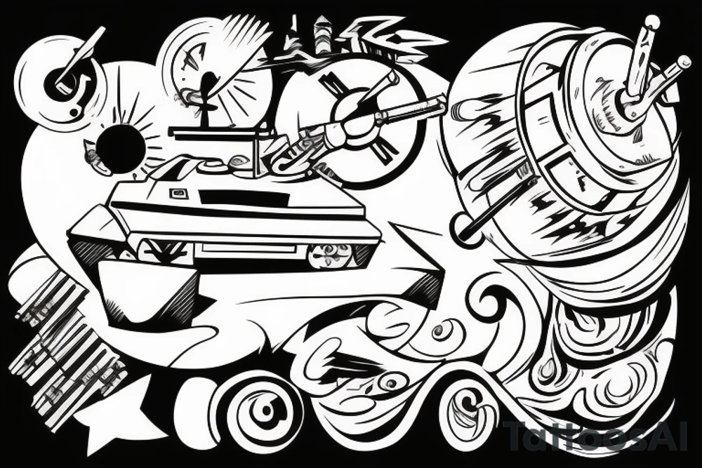 A bird driving a tank tattoo idea