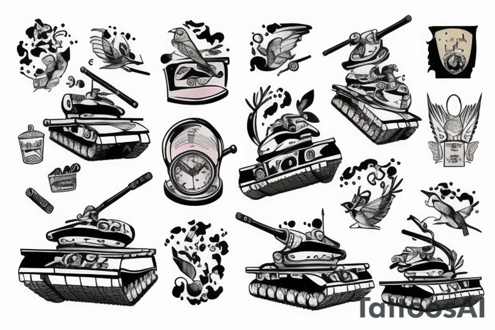 A bird driving a tank tattoo idea