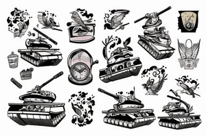 A bird driving a tank tattoo idea