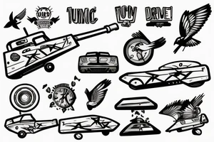 A bird driving a tank tattoo idea