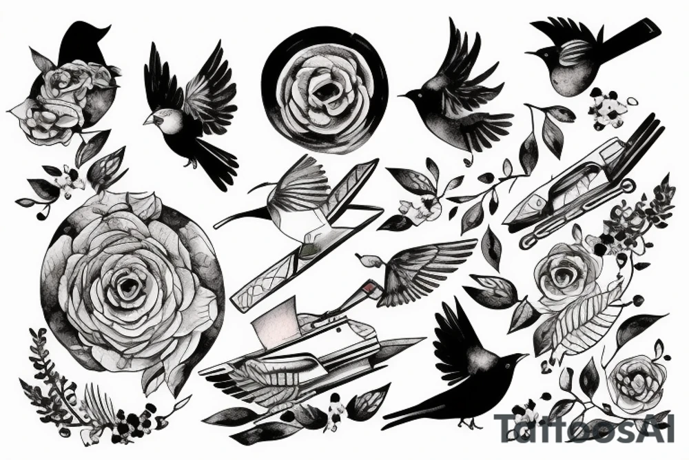 A bird driving a tank tattoo idea