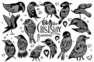 Irish bird tattoo idea