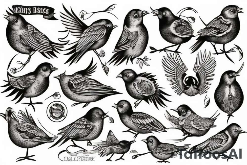 Irish bird tattoo idea