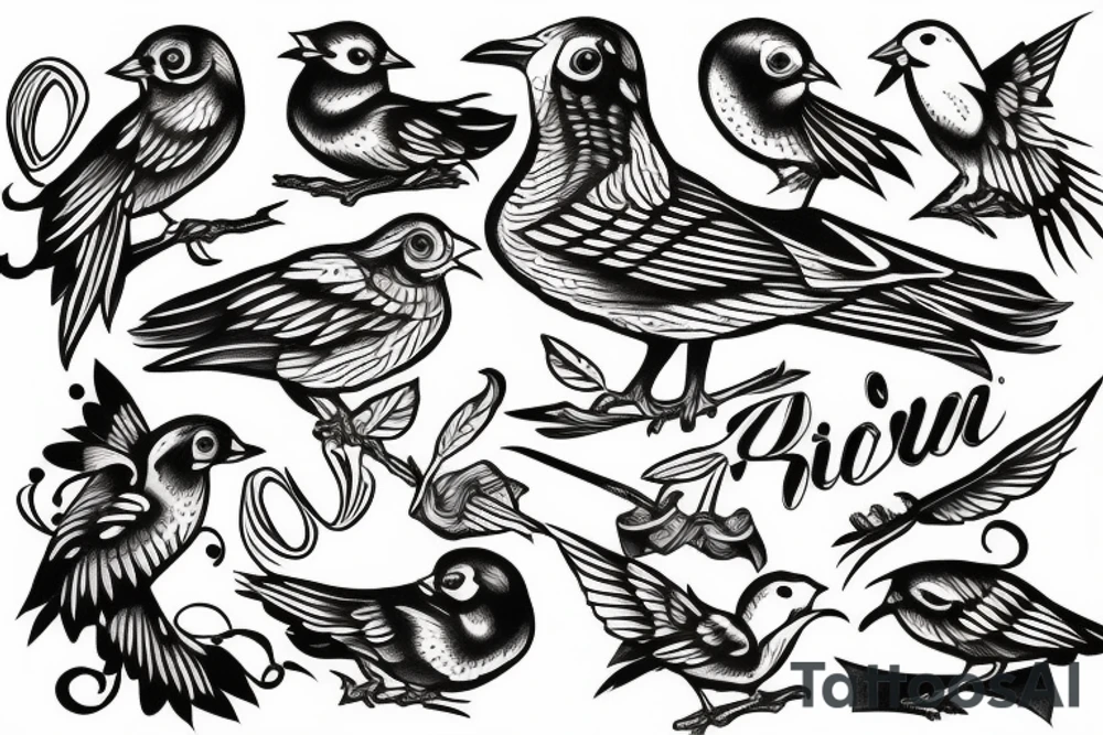 Irish bird tattoo idea