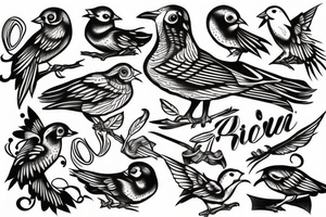 Irish bird tattoo idea