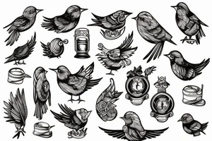 Irish themed bird tattoo idea