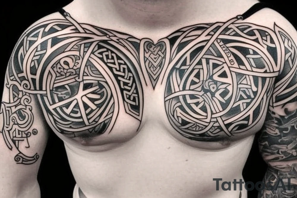 Irish themed chest tattoo idea
