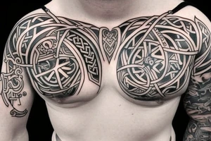 Irish themed chest tattoo idea