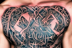 Irish themed chest tattoo idea