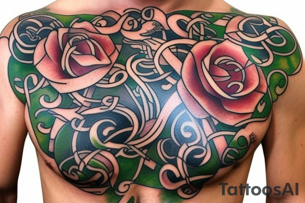 Irish themed chest tattoo idea