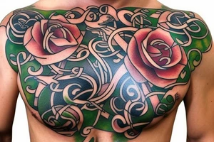 Irish themed chest tattoo idea