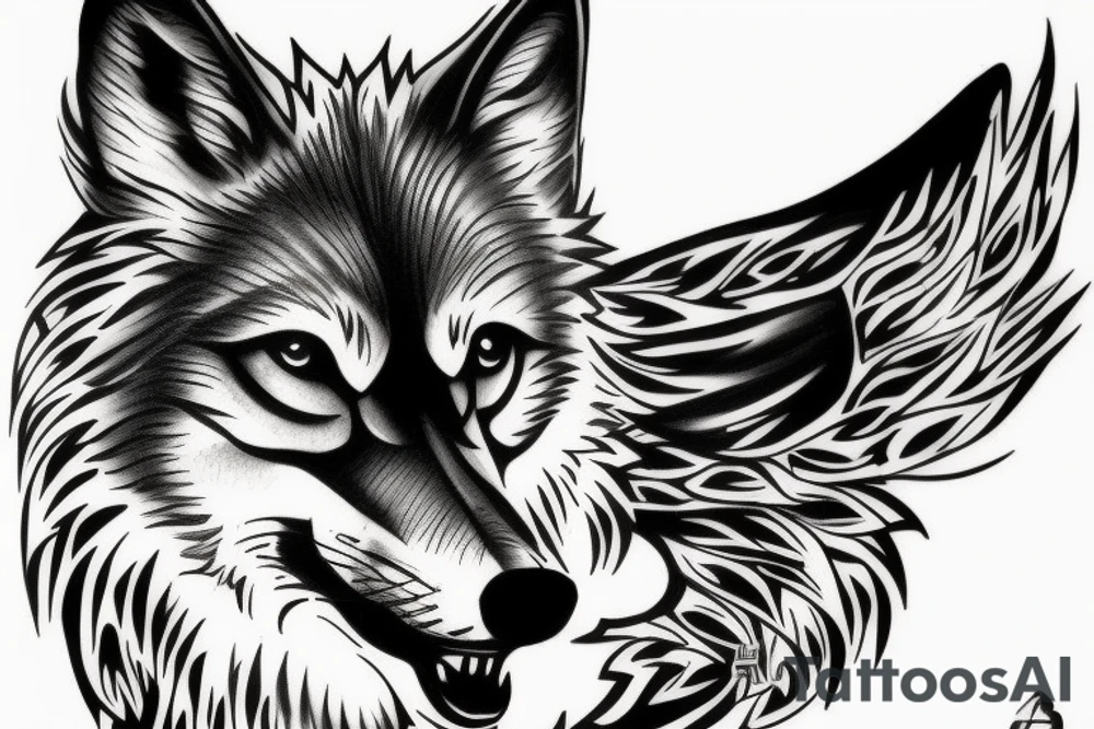 wolf tattoo idea