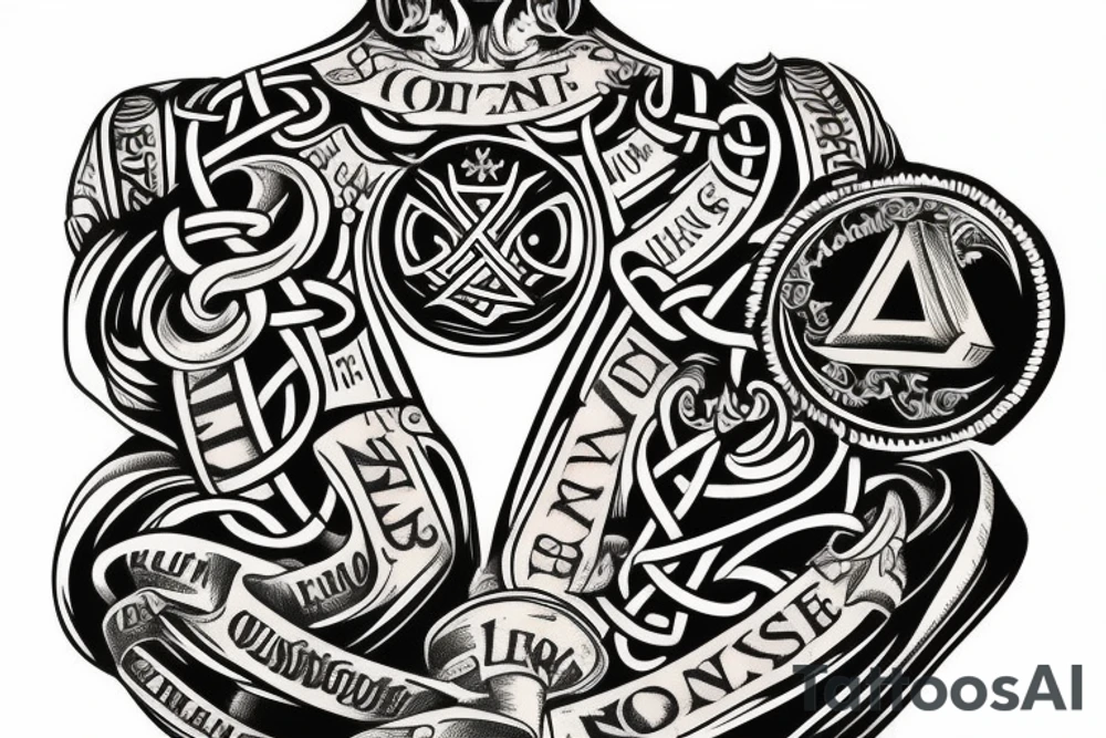 Irish themed chest tattoo idea