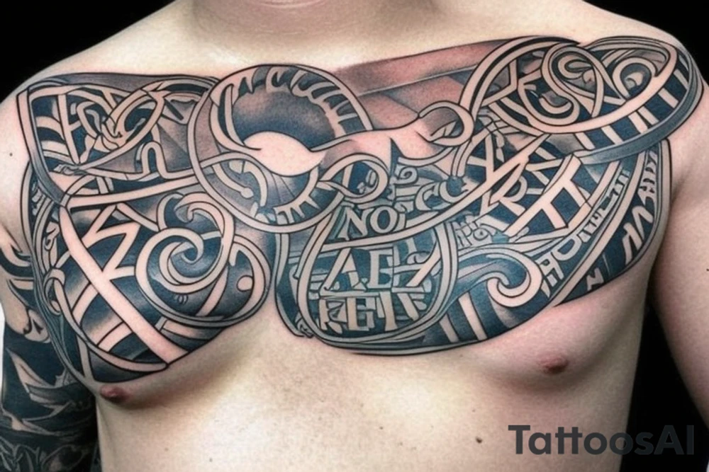 Irish themed chest tattoo idea