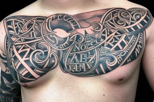 Irish themed chest tattoo idea