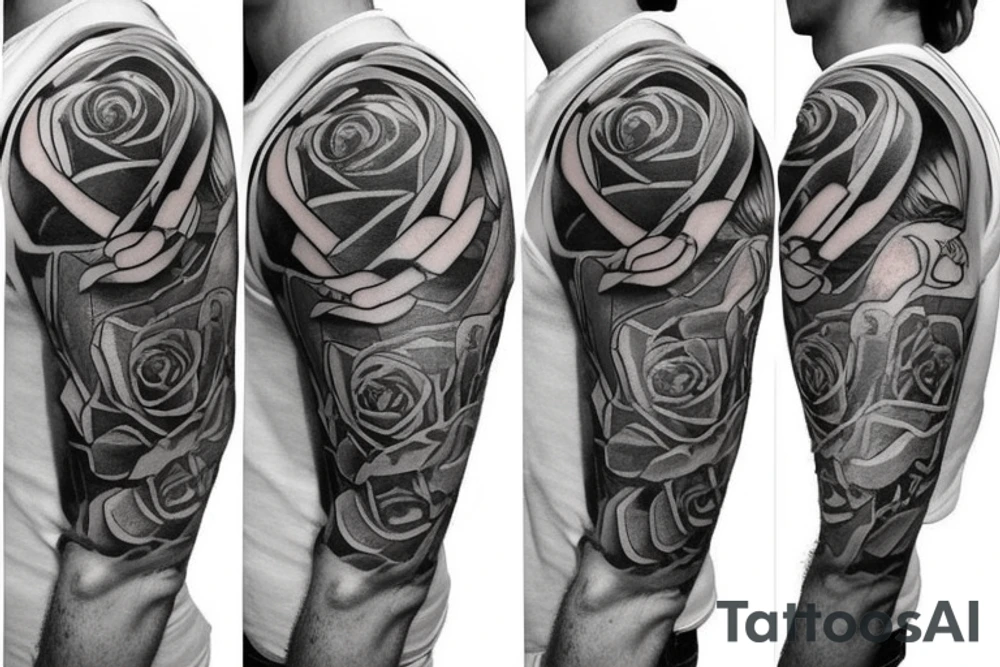 Irish and rose shoulder tattoo idea