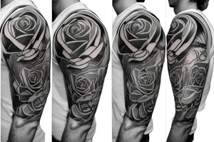 Irish and rose shoulder tattoo idea