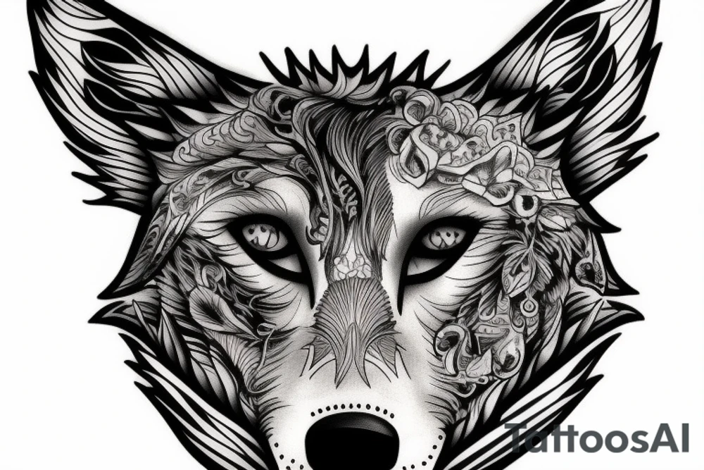 wolf tattoo idea