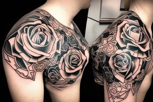 Irish and rose shoulder tattoo idea