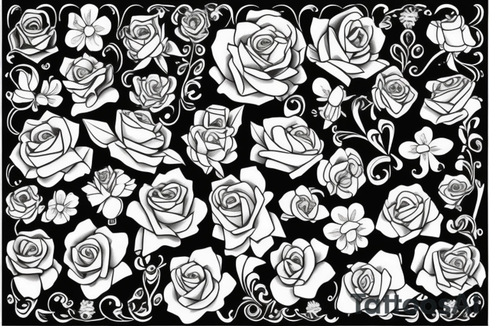 Shamrock and rose shoulder tattoo idea