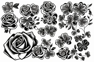 Shamrock and rose shoulder tattoo idea