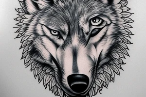 realistic wolf tattoo idea