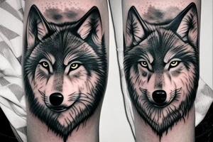 realistic wolf tattoo idea