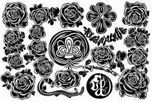 Shamrock and rose shoulder tattoo idea