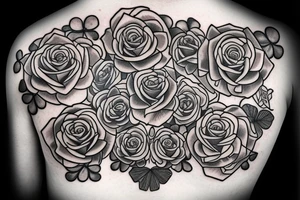 Shamrock and rose shoulder tattoo idea