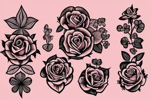 Shamrock and rose shoulder tattoo idea
