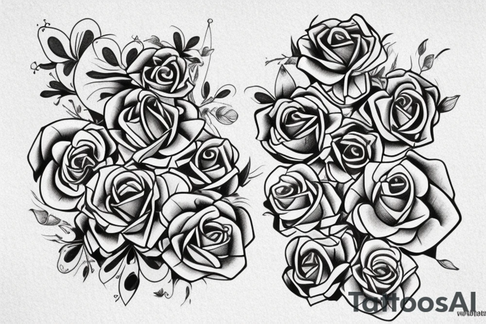 Shamrock and rose shoulder tattoo idea