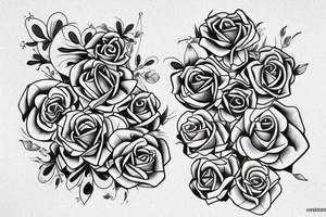 Shamrock and rose shoulder tattoo idea
