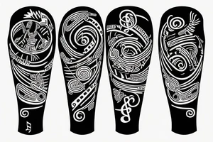 Musical sleeve with a piano on it tattoo idea