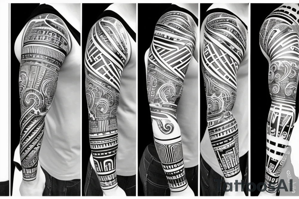 Musical sleeve with a piano on it tattoo idea