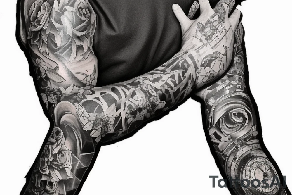 Half arm sleeve, grand piano, music tattoo idea