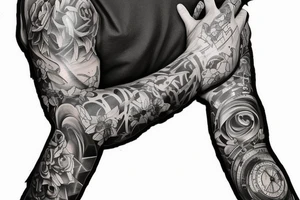 Half arm sleeve, grand piano, music tattoo idea