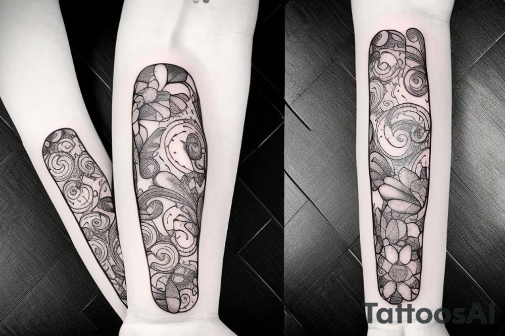 Musical arm sleeve, grand piano and half arm sleeve tattoo idea