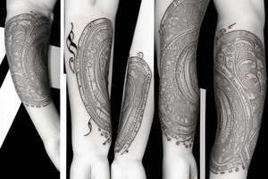 Musical arm sleeve, grand piano and half arm sleeve tattoo idea